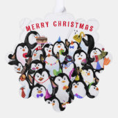 Funny Christmas Ornament Kaart Happy Penguins Part (Achterkant)