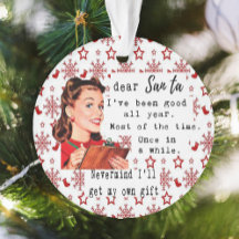 Funny Christmas Ornament Retro Best Friend Santa