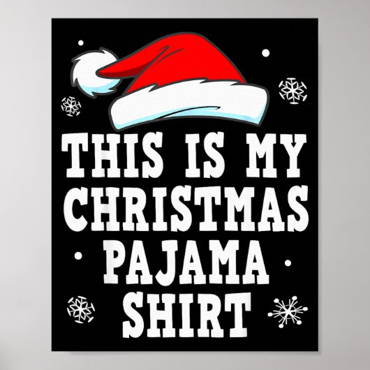 Funny Christmas Pajama Pj Outfit Mens Womens Poster (Voorkant)