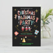 Funny Christmas Pajamas Party Chalkboard Kaart (Staand voorkant)