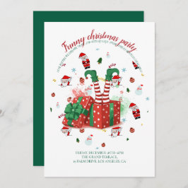 Funny Christmas Party Invitation Bedankkaart