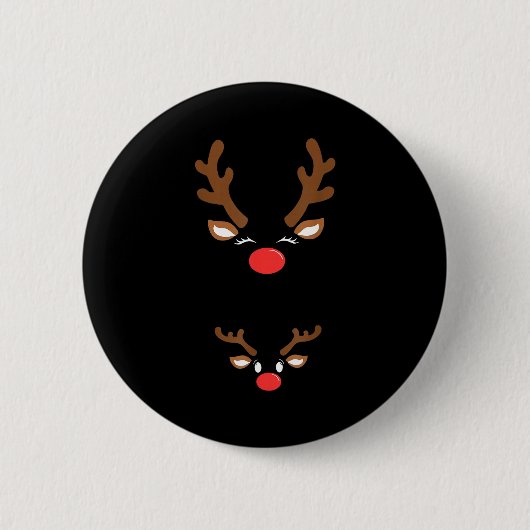 Funny Christmas Pregnancy Reindeer Pregnancy Annou Ronde Button 5,7 Cm (Voorkant)