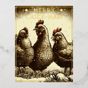Funny Christmas Quote Schattige Fun  Chickens Folie Feestdagen Briefkaart