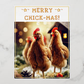 Funny Christmas Quote Schattige Fun Chicks Fotogra Folie Feestdagen Briefkaart (Voorkant)