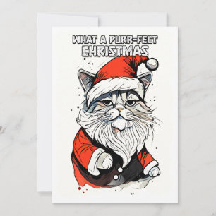 Funny Christmas Quote Schattigee grillige kerstkat Feestdagenkaart
