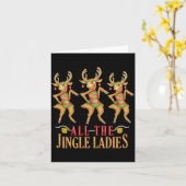 Funny Christmas Reindeer All The Jingle Ladies Kaart (Gele Bloem)