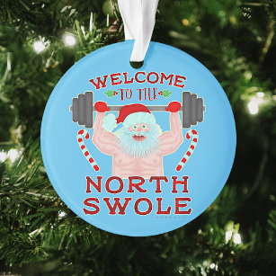 Funny Christmas Santa Claus Swole Weightlifter