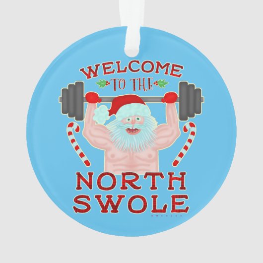 Funny Christmas Santa Claus Swole Weightlifter (dos)