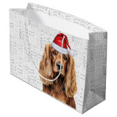 Funny Christmas Santa Dog Cocker Spaniel Holiday Groot Cadeauzakje (Achterkant Gekanteld)