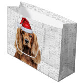 Funny Christmas Santa Dog Cocker Spaniel Holiday Groot Cadeauzakje (Voorkant Gekanteld)