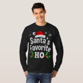 Funny Christmas Santa's Favoriete Ho Schattige T-shirt (Voorkant volledig)