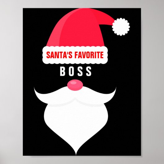 Funny Christmas Santas Favorite Boss Poster (Voorkant)