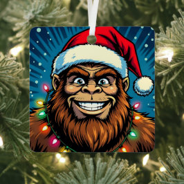 Funny Christmas Sasquatch Personalized Metalen Ornament