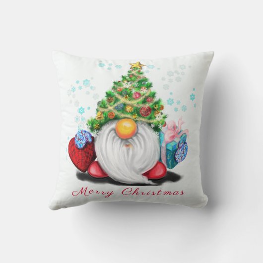 Funny Christmas Sierkussen Gnome met Cadeaus (Achterkant)