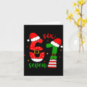 Funny Christmas Six Seven 6 7 Meme Gen Alpha Slang Kaart (Gele Bloem)