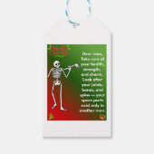 Funny Christmas Skeleton Wishes for man Cadeaulabel (Voorkant)