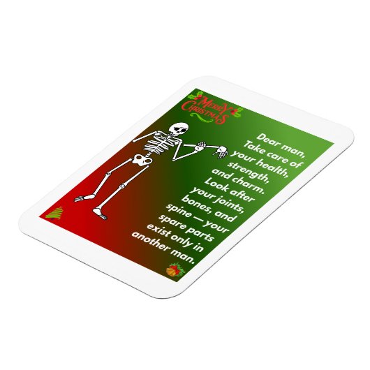 Funny Christmas Skeleton Wishes for man Magneet (Linkerzijde)