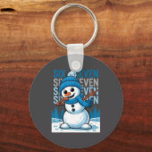 Funny Christmas Snowman Dabbing Xmas Dab Six Seven Sleutelhanger (Voorkant)