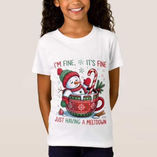Funny Christmas Snowman T-shirt (Voorkant)