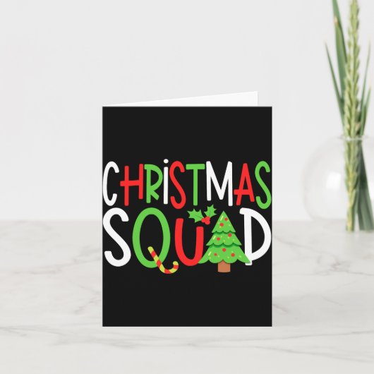 Funny Christmas Squad Family Holiday T Shirt Kaart (Voorkant)