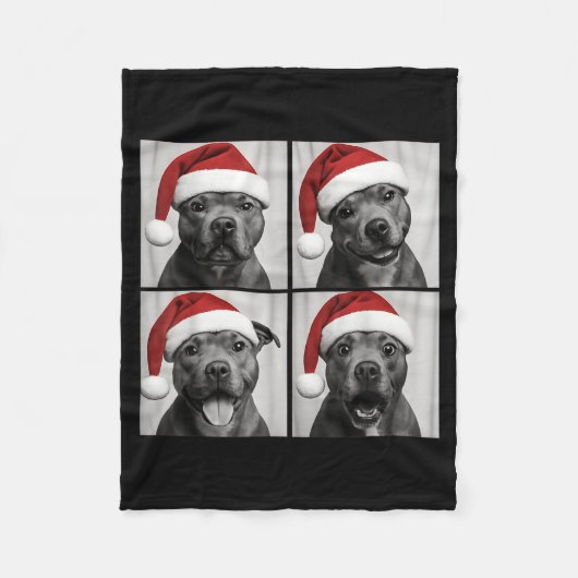 Funny Christmas Staffordshire Bull Terrier Santa P Fleece Deken (Voorkant)