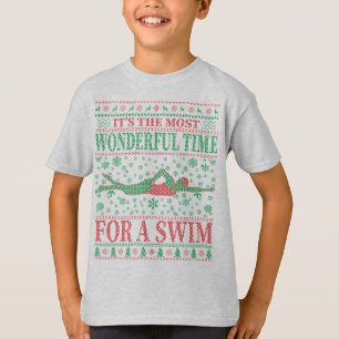 FUNNY CHRISTMAS SWIMMING QUOTES UGLY SWEATER T-SHIRT