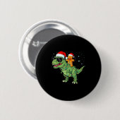 Funny Christmas T Rex Dinosaur Gingerbread Lights Ronde Button 5,7 Cm (Voorkant /achterkant)