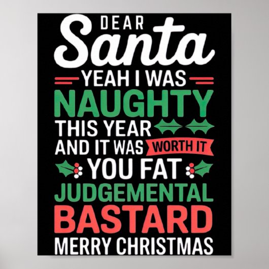Funny Christmas T Shirt Poster (Voorkant)