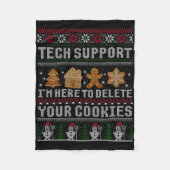 Funny Christmas Tech Suprt Computer T Shirt Fleece Deken (Voorkant)
