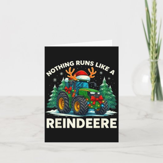 Funny Christmas Tractor Nothing Runs Like A Reinde Kaart (Voorkant)