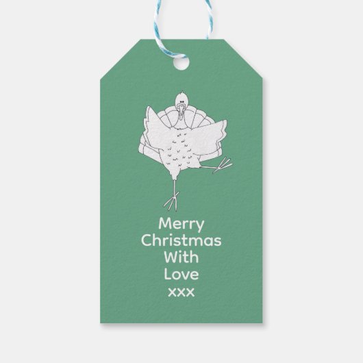 Funny Christmas Turkeys Cadeaulabel (Achterkant)