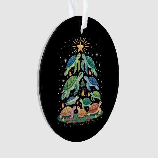 Funny Christmas Turtle Gift Turtle Christmas Tree (devant)