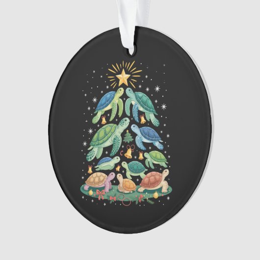 Funny Christmas Turtle Gift Turtle Christmas Tree (devant)