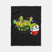 Funny Christmas Turtle It's Fine I'm Fine Everythi Fleece Deken (Voorkant)