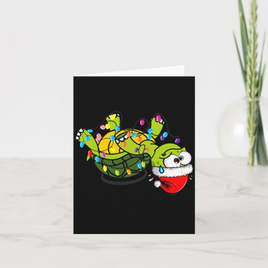Funny Christmas Turtle It's Fine I'm Fine Everythi Kaart (Voorkant)
