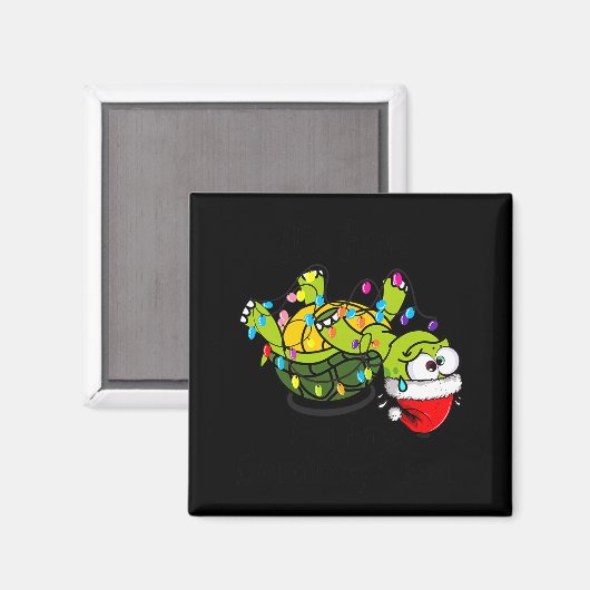 Funny Christmas Turtle It's Fine I'm Fine Everythi Magneet (Voorkant / Achterkant)