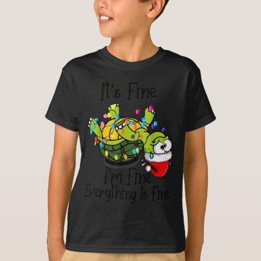 Funny Christmas Turtle It's Fine I'm Fine Everythi T-shirt (Voorkant)