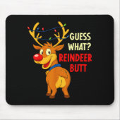 Funny Christmas Ugly Sweater Guess What_ Reindeer Muismat (Voorkant)