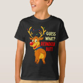 Funny Christmas Ugly Sweater Guess What_ Reindeer T-shirt (Voorkant)