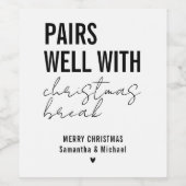 Funny Christmas Vacation Break Wijn Etiket (Enkel label)