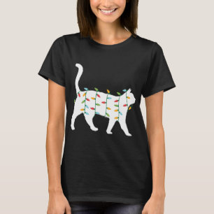 Funny Christmas voor Dierenvriend kerstverlichting T-shirt