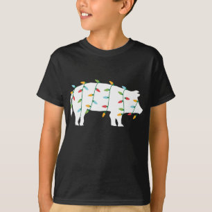 Funny Christmas voor Dierenvriend kerstverlichting T-shirt