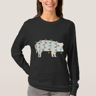Funny Christmas voor Dierenvriend kerstverlichting T-shirt