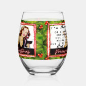 Funny Christmas Wine Glass Retro Best Friend Dream Wijnglas Zonder Voet (Rechts)