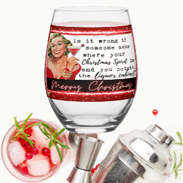 Funny Christmas Wine Glass Retro Best Friend Liqou Wijnglas Zonder Voet