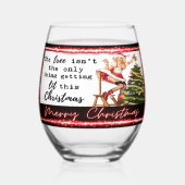 Funny Christmas Wine Glass Retro Best Friend Lit Wijnglas Zonder Voet (Voorkant)
