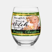 Funny Christmas Wine Glass Retro Best Friend Nice Wijnglas Zonder Voet (Voorkant)