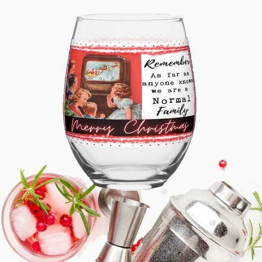 Funny Christmas Wine Glass Retro Best Friend Norma Wijnglas Zonder Voet