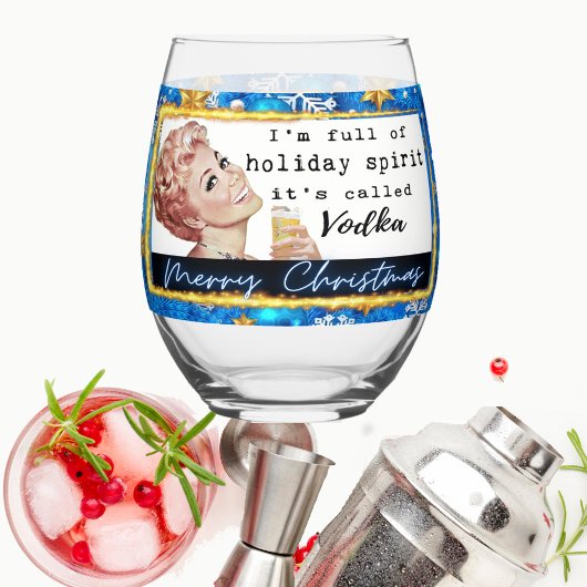 Funny Christmas Wine Glass Retro Best Friend Vodka Wijnglas Zonder Voet