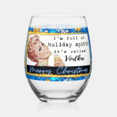 Funny Christmas Wine Glass Retro Best Friend Vodka Wijnglas Zonder Voet (Achterkant)